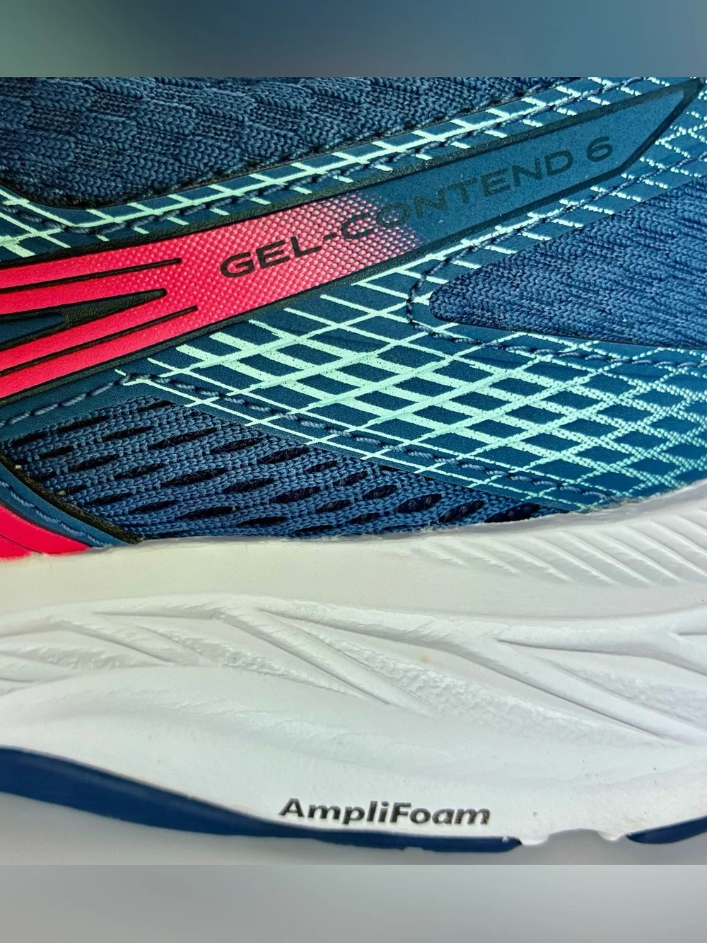 Asics Gel-Contend 6 - Running/Gym Shoes Women's Size 7.5 - Blue/Pink - 1012A570